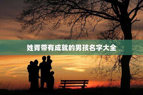 姓胥带有成就的男孩名字大全