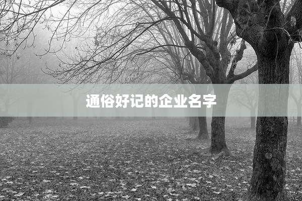 通俗好记的企业名字