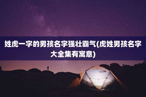 姓虎一字的男孩名字强壮霸气(虎姓男孩名字大全集有寓意)