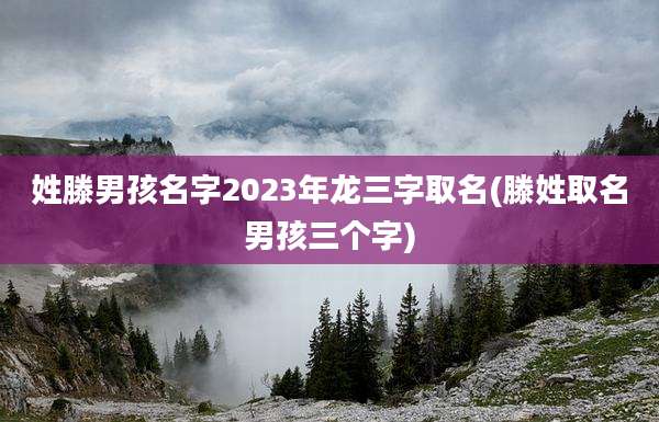姓滕男孩名字2023年龙三字取名(滕姓取名男孩三个字)