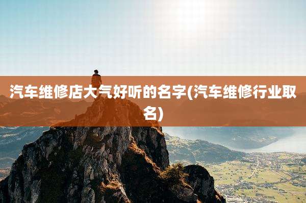 汽车维修店大气好听的名字(汽车维修行业取名)
