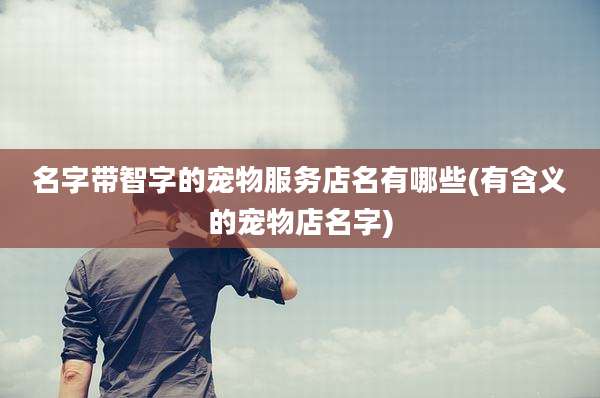 名字带智字的宠物服务店名有哪些(有含义的宠物店名字)