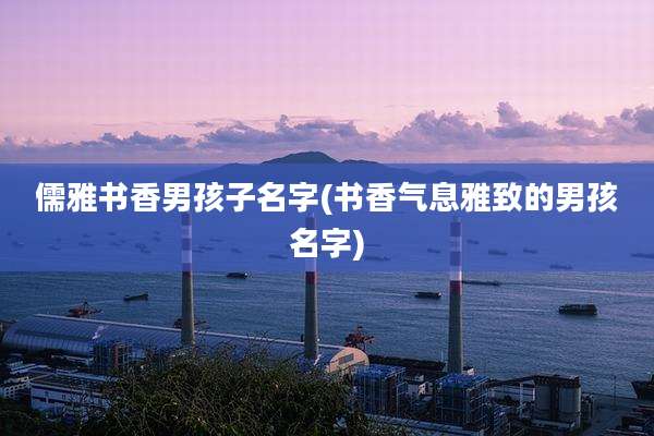 儒雅书香男孩子名字(书香气息雅致的男孩名字)
