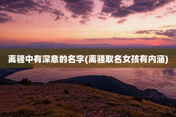 离骚中有深意的名字(离骚取名女孩有内涵)