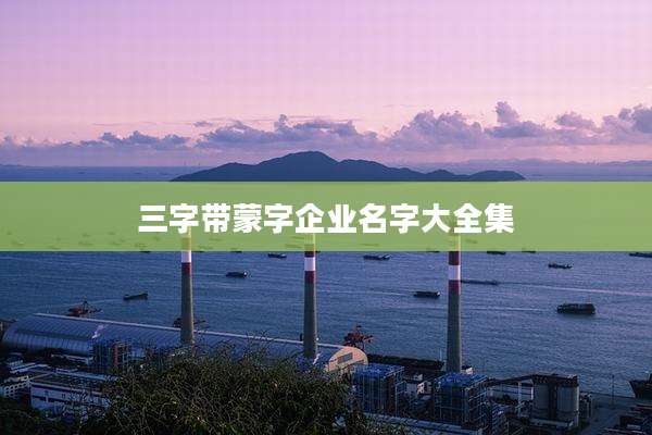 三字带蒙字企业名字大全集
