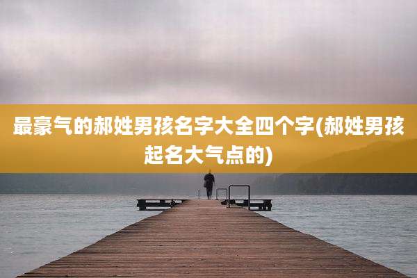 最豪气的郝姓男孩名字大全四个字(郝姓男孩起名大气点的)