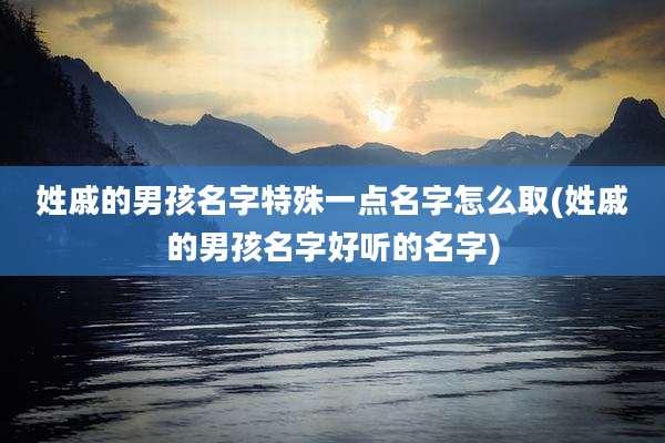 姓戚的男孩名字特殊一点名字怎么取(姓戚的男孩名字好听的名字)