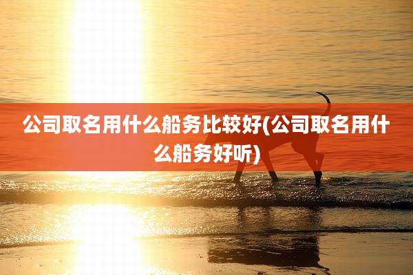 公司取名用什么船务比较好(公司取名用什么船务好听)