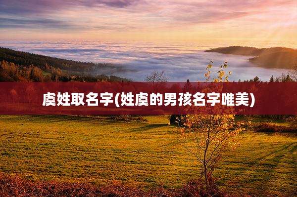 虞姓取名字(姓虞的男孩名字唯美)