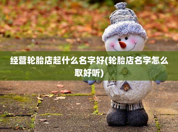 经营轮胎店起什么名字好(轮胎店名字怎么取好听)