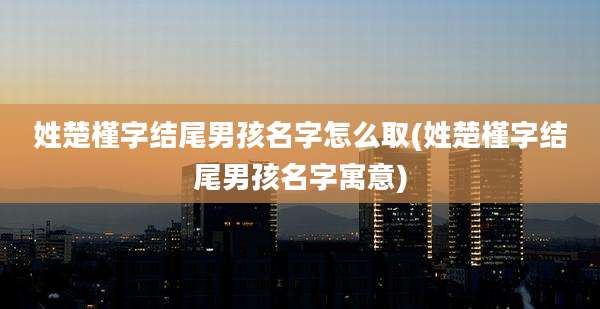 姓楚槿字结尾男孩名字怎么取(姓楚槿字结尾男孩名字寓意)