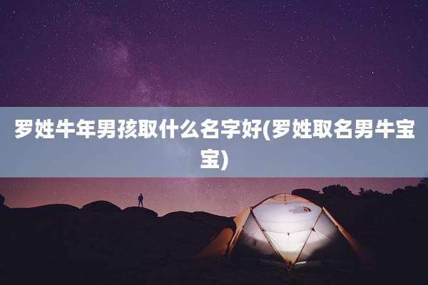 罗姓牛年男孩取什么名字好(罗姓取名男牛宝宝)