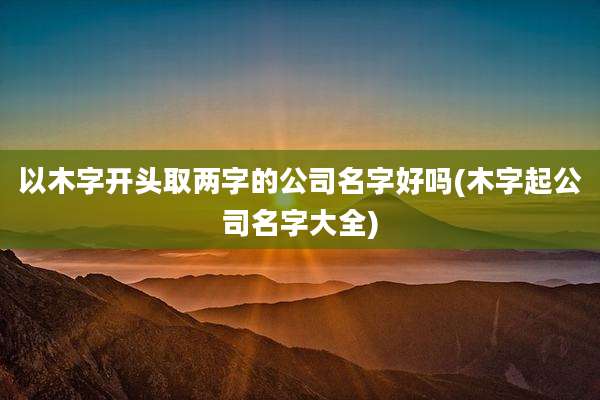 以木字开头取两字的公司名字好吗(木字起公司名字大全)