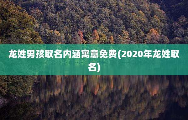 龙姓男孩取名内涵寓意免费(2020年龙姓取名)