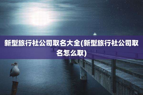 新型旅行社公司取名大全(新型旅行社公司取名怎么取)