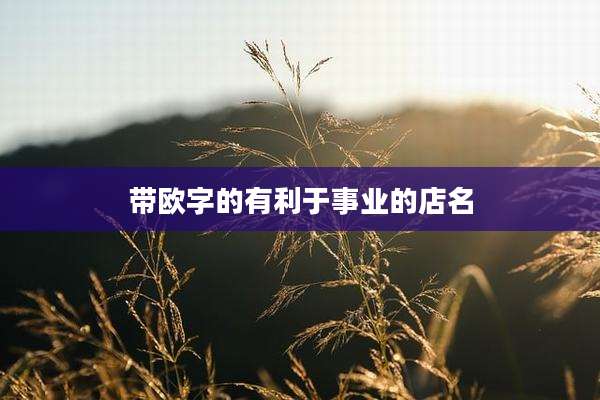 带欧字的有利于事业的店名