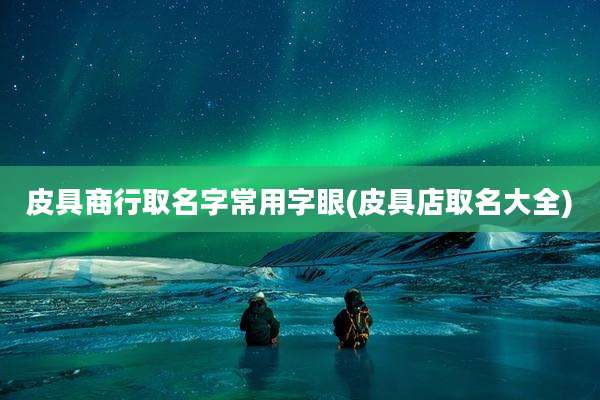 皮具商行取名字常用字眼(皮具店取名大全)