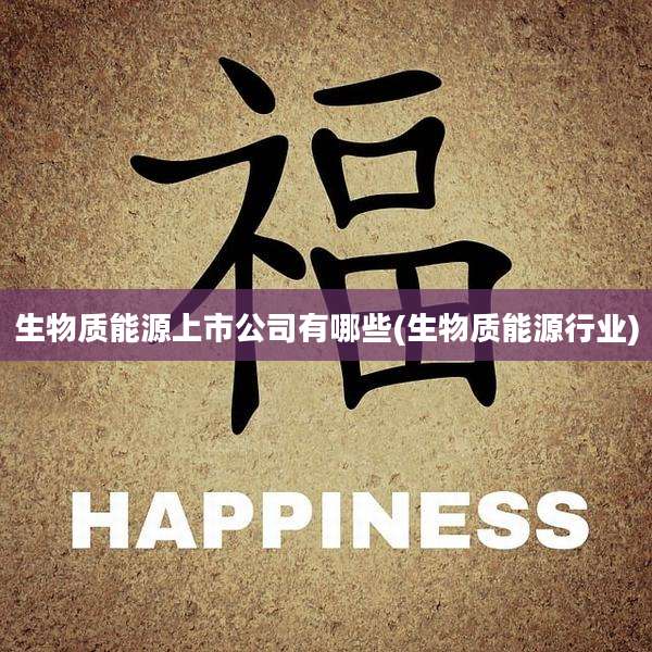 生物质能源上市公司有哪些(生物质能源行业)