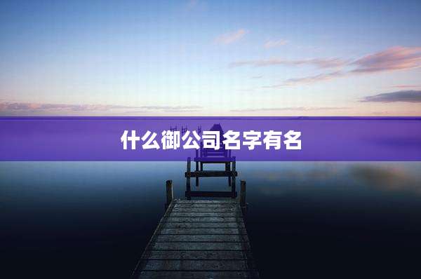 什么御公司名字有名
