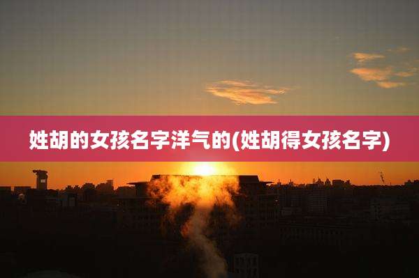 姓胡的女孩名字洋气的(姓胡得女孩名字)