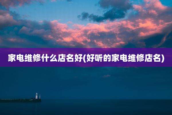 家电维修什么店名好(好听的家电维修店名)