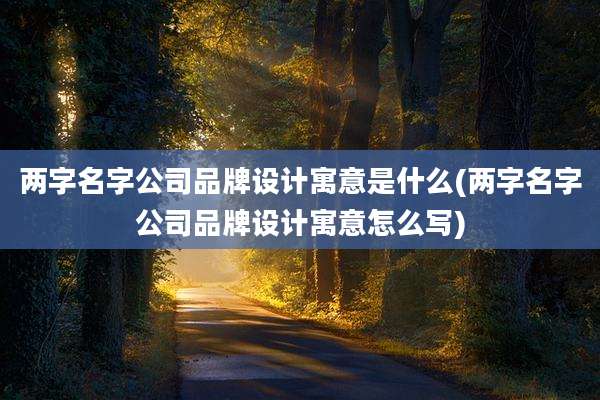两字名字公司品牌设计寓意是什么(两字名字公司品牌设计寓意怎么写)