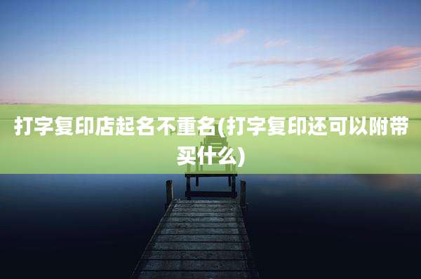 打字复印店起名不重名(打字复印还可以附带买什么)
