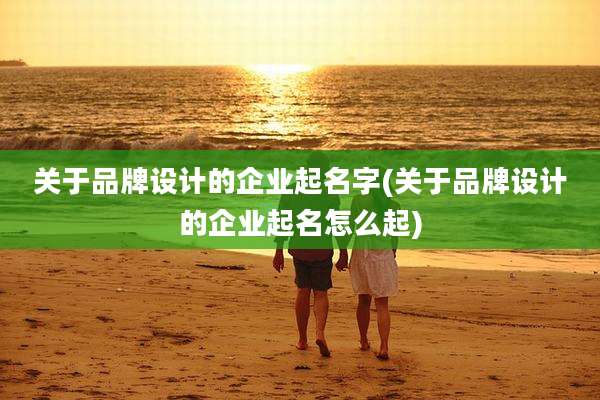 关于品牌设计的企业起名字(关于品牌设计的企业起名怎么起)