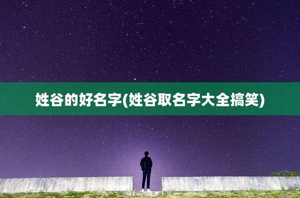 姓谷的好名字(姓谷取名字大全搞笑)