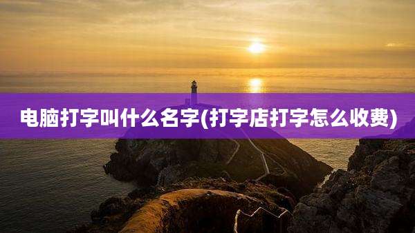 电脑打字叫什么名字(打字店打字怎么收费)