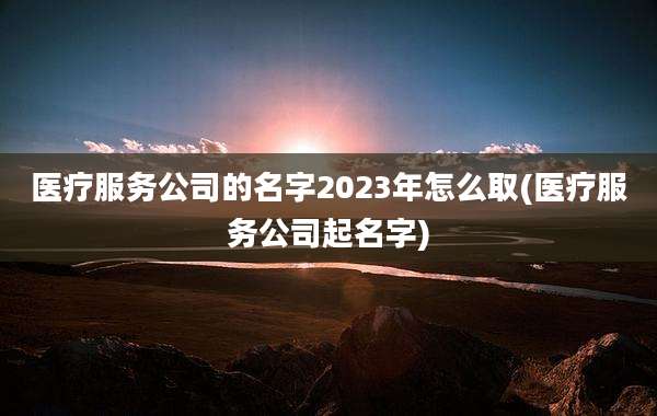 医疗服务公司的名字2023年怎么取(医疗服务公司起名字)