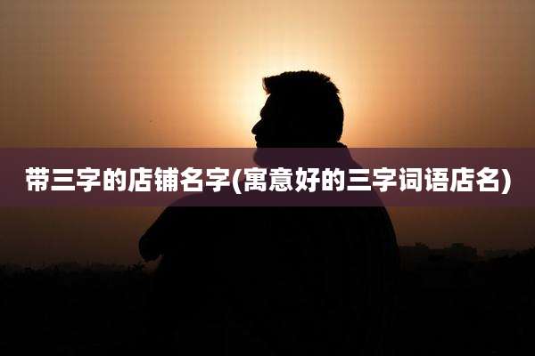 带三字的店铺名字(寓意好的三字词语店名)