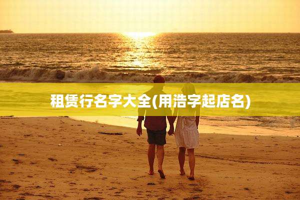 租赁行名字大全(用浩字起店名)