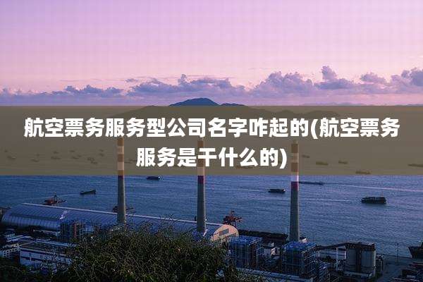 航空票务服务型公司名字咋起的(航空票务服务是干什么的)