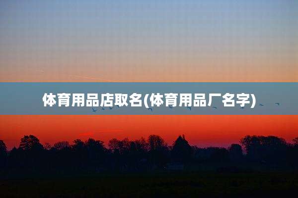 体育用品店取名(体育用品厂名字)