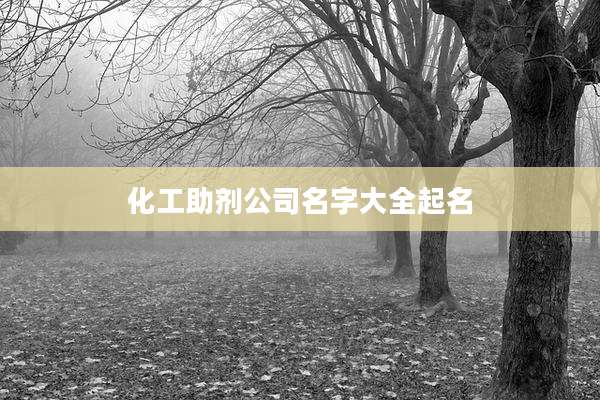 化工助剂公司名字大全起名