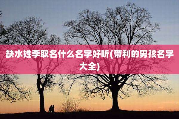 缺水姓李取名什么名字好听(带利的男孩名字大全)