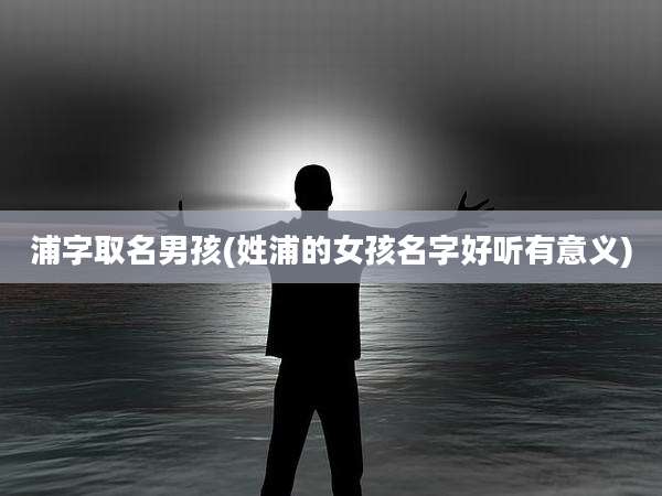 浦字取名男孩(姓浦的女孩名字好听有意义)