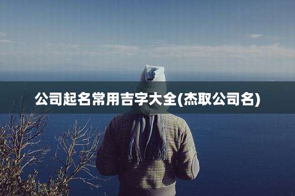 公司起名常用吉字大全(杰取公司名)