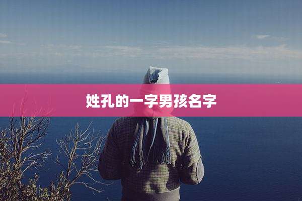 姓孔的一字男孩名字