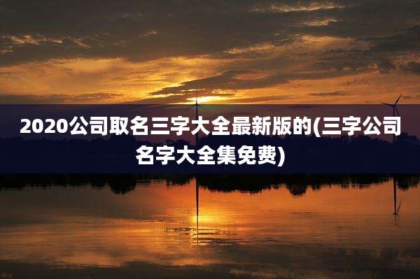 2020公司取名三字大全最新版的(三字公司名字大全集免费)