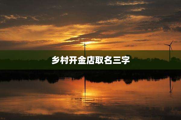 乡村开金店取名三字
