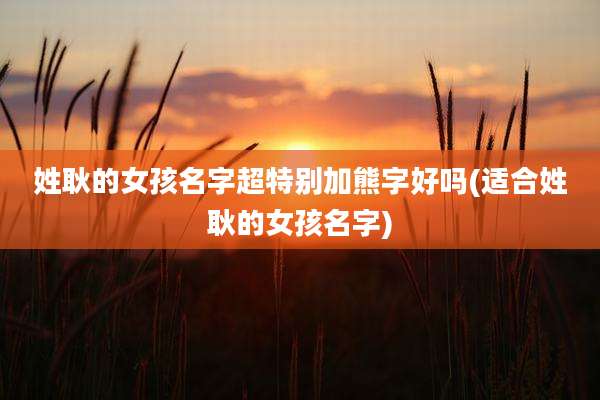 姓耿的女孩名字超特别加熊字好吗(适合姓耿的女孩名字)