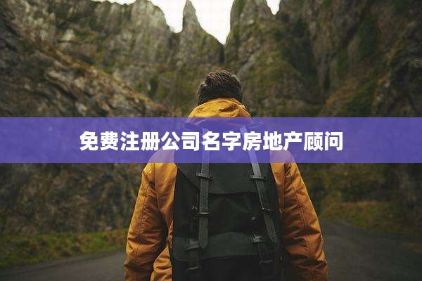 免费注册公司名字房地产顾问