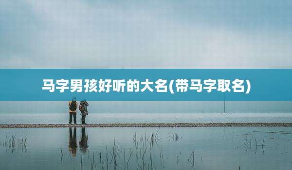 马字男孩好听的大名(带马字取名)