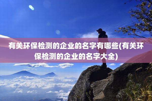 有关环保检测的企业的名字有哪些(有关环保检测的企业的名字大全)