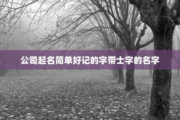 公司起名简单好记的字带士字的名字