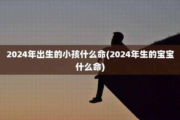 2024年出生的小孩什么命(2024年生的宝宝什么命)