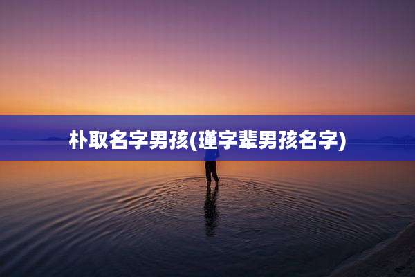 朴取名字男孩(瑾字辈男孩名字)