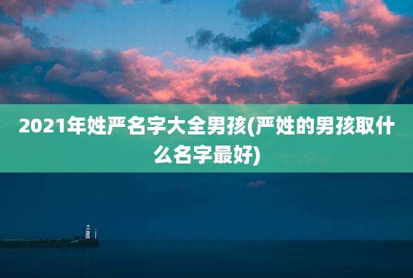 2021年姓严名字大全男孩(严姓的男孩取什么名字最好)